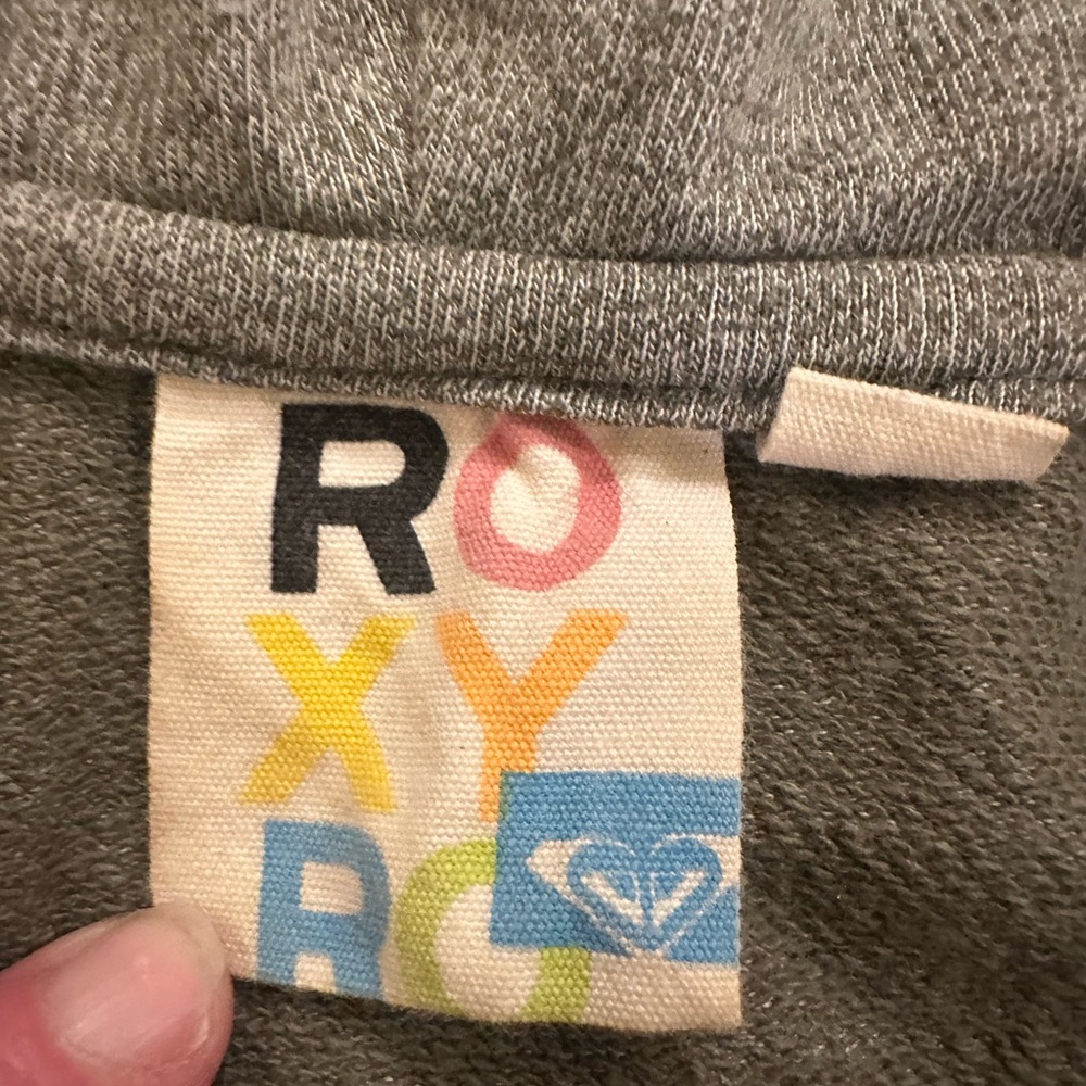 Roxy Y2K Beachy Olive Green Hoodie Rope Drawstring Surf Style - Picture 3 of 5